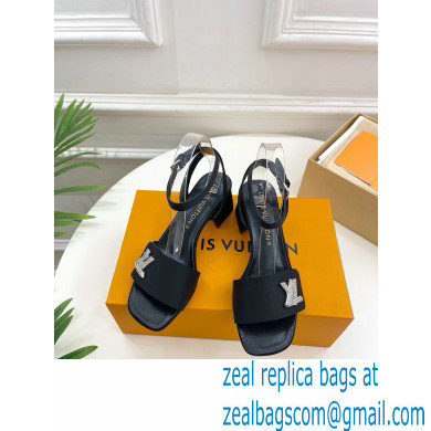 Louis Vuitton heel 5.5cm shake Sandals in satin black 2023