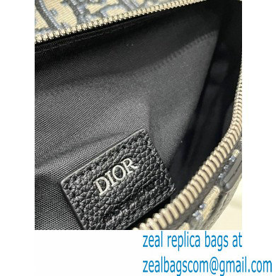 dior men's Beige and Black Dior Oblique Jacquard Saddle Bag 2023