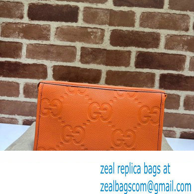 Gucci Leather Jumbo GG pouch Bag 739490 Orange 2023