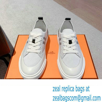 Hermes Knit and calfskin Deep Women/Men Sneakers 03 2023