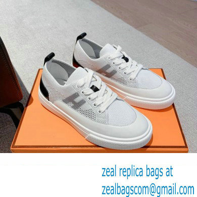 Hermes Knit and calfskin Deep Women/Men Sneakers 03 2023