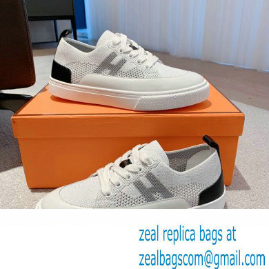 Hermes Knit and calfskin Deep Women/Men Sneakers 03 2023