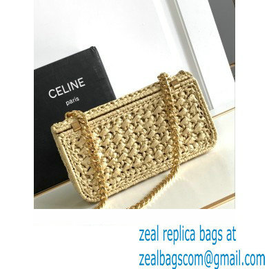 Celine CHAIN SHOULDER BAG triomphe in RAFFIA Natural 197993