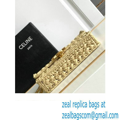 Celine CHAIN SHOULDER BAG triomphe in RAFFIA Natural 197993