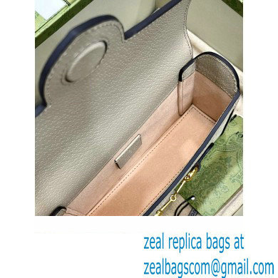 Gucci Horsebit 1955 Mini Bag 699296 GG Canvas beige and white