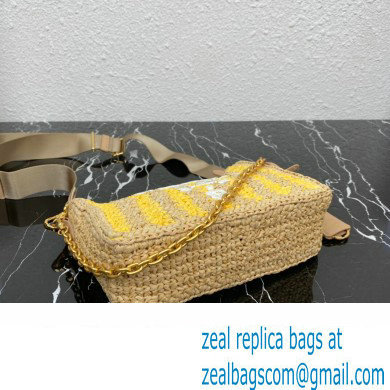 Prada Re-Edition 2005 crochet raffia shoulder bag 1BH204 Beige/Yellow 2023