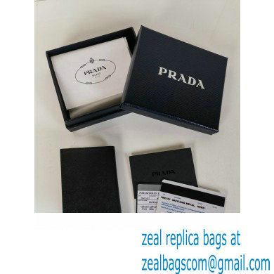 Prada Saffiano Leather Card Holder 2MC101 Metal lettering logo Black/Gold