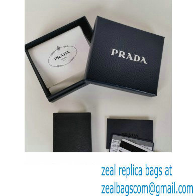 Prada Saffiano Leather Card Holder 2MC101 Metal lettering logo Black/Silver