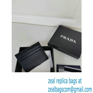 Prada Saffiano Leather Card Holder 2MC223 Metal lettering logo Black/Gold