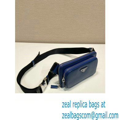 Prada Saffiano leather belt bag 2VH156 royal blue 2023