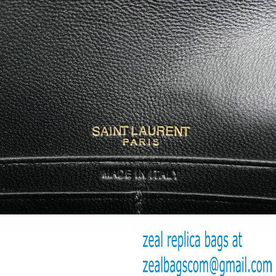 Saint Laurent cassandre envelope chain wallet in smooth leather 743050 Black/Gold