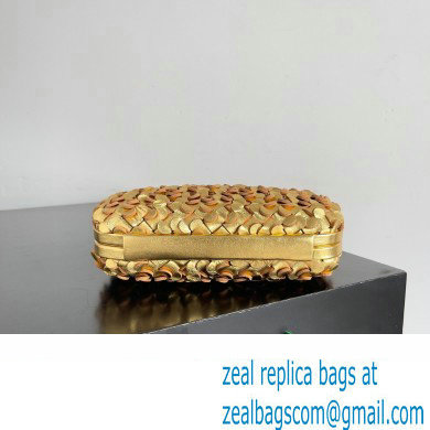 Bottega Veneta Knot Intreccio lamina leather minaudiere with leather sequins Bag Gold/Silver 2024