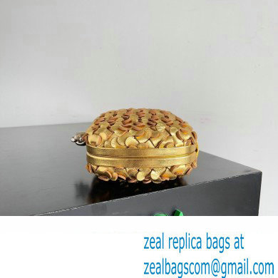 Bottega Veneta Knot Intreccio lamina leather minaudiere with leather sequins Bag Gold/Silver 2024