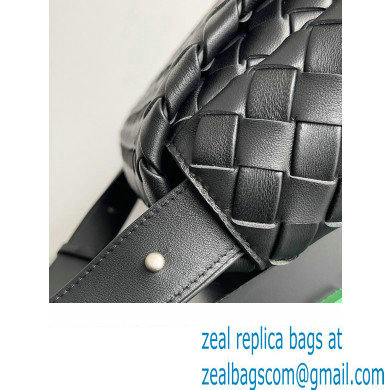 Bottega Veneta Large Cobble Shoulder Bag in padded Intreccio leather Black 2024