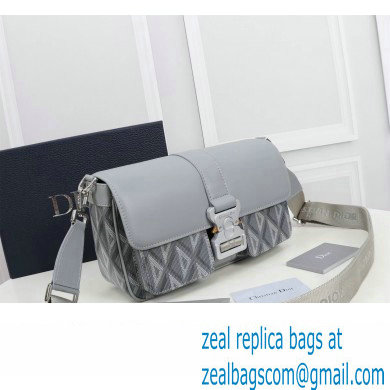 Dior Hit The Road Bag with Strap in Gray CD Diamond Canvas