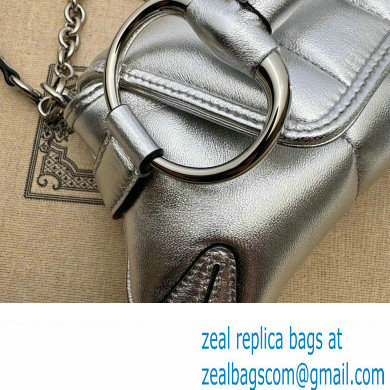 Gucci Horsebit Chain small shoulder bag 764339 quilted leather Silver