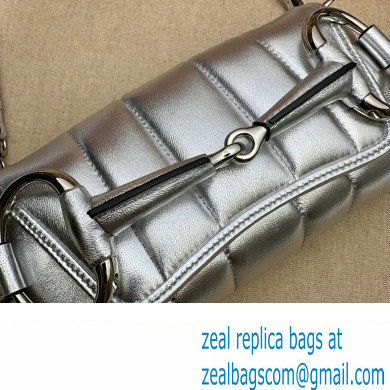 Gucci Horsebit Chain small shoulder bag 764339 quilted leather Silver