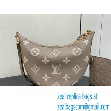 Louis Vuitton Monogram Empreinte Leather Loop Hobo Bag M46738 Dove Gray/Cream 2023