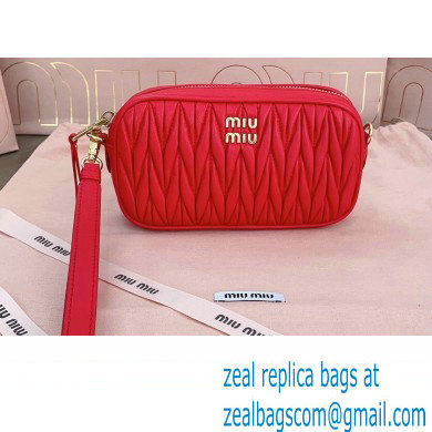 Miu Miu Matelasse nappa leather Pouch bag 5NE846 Red