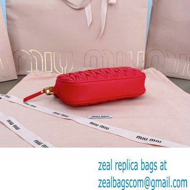 Miu Miu Matelasse nappa leather Pouch bag 5NE846 Red