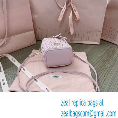 Miu Miu Matelasse nappa leather micro bag 5NR018 Pink 2024