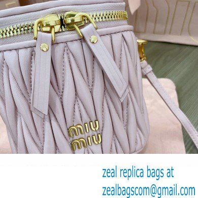 Miu Miu Matelasse nappa leather micro bag 5NR018 Pink 2024