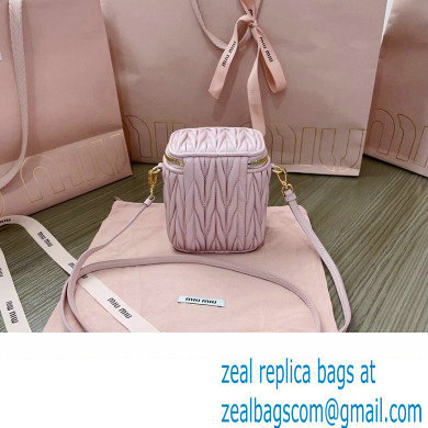 Miu Miu Matelasse nappa leather micro bag 5NR018 Pink 2024