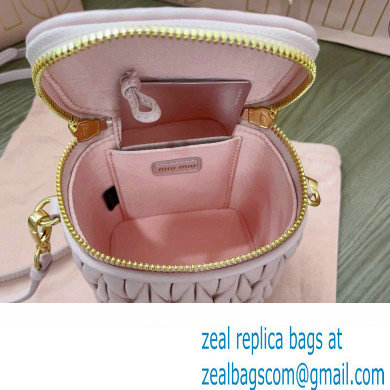 Miu Miu Matelasse nappa leather micro bag 5NR018 Pink 2024