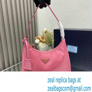 Prada Re-Edition 2005 Re-Nylon and Saffiano Mini Hobo Bag 1NE204 Pink/Gold 2024