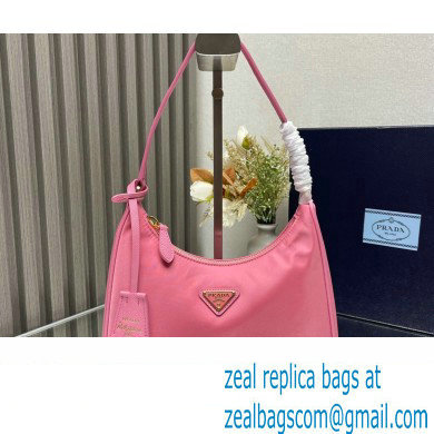 Prada Re-Edition 2005 Re-Nylon and Saffiano Mini Hobo Bag 1NE204 Pink/Gold 2024