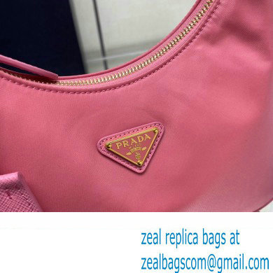 Prada Re-Edition 2005 Re-Nylon and Saffiano Mini Hobo Bag 1NE204 Pink/Gold 2024