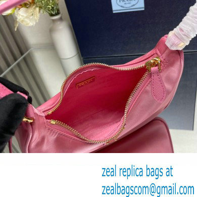 Prada Re-Edition 2005 Re-Nylon and Saffiano Mini Hobo Bag 1NE204 Pink/Gold 2024