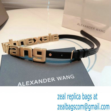 Alexander Wang Width 1.5cm Metal Letters Belt Black/Gold