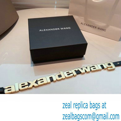 Alexander Wang Width 1.5cm Metal Letters Belt Black/Gold