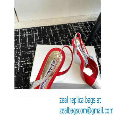 Alexandre Vauthier Heel 10cm Silver snakeskin-effect and Patent Leather Red Slingback pumps 2024