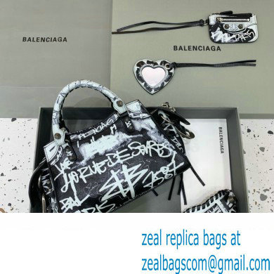 Balenciaga Neo Cagole XS Handbag in Graffiti Black 2024