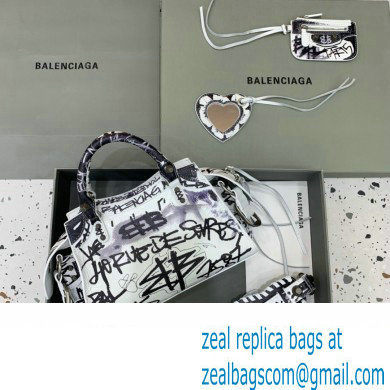 Balenciaga Neo Cagole XS Handbag in Graffiti White 2024