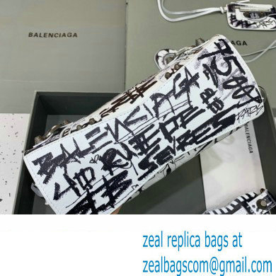 Balenciaga Neo Cagole XS Handbag in Graffiti White 2024