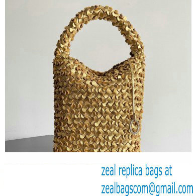 Bottega Veneta Kalimero Bucket bag Intreccio lamina leather Gold 2024