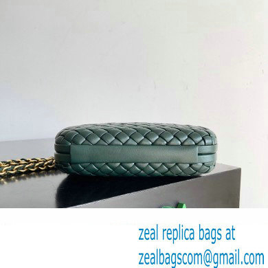 Bottega Veneta Knot With Chain Padded Intreccio leather minaudiere Bag Emerald green 2024