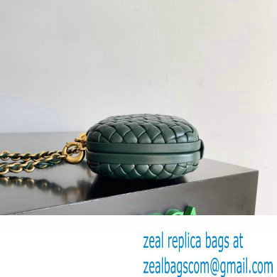 Bottega Veneta Knot With Chain Padded Intreccio leather minaudiere Bag Emerald green 2024