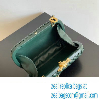 Bottega Veneta Knot With Chain Padded Intreccio leather minaudiere Bag Emerald green 2024