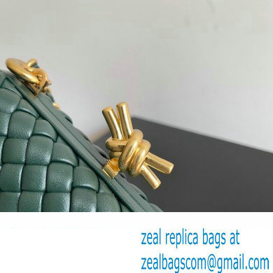 Bottega Veneta Knot With Chain Padded Intreccio leather minaudiere Bag Emerald green 2024