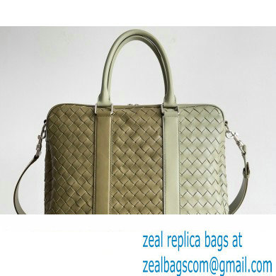 Bottega Veneta Large Intrecciato Briefcase Bag Mud / Travertine