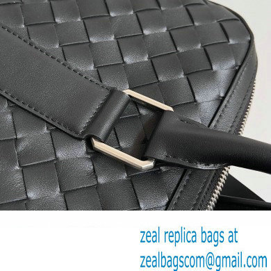 Bottega Veneta Slim Intrecciato Briefcase Bag Black