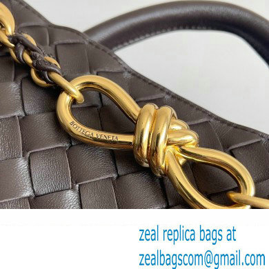 Bottega Veneta Small Andiamo Intrecciato leather top handle Bag FONDANT With Chain 2024