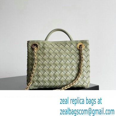 Bottega Veneta Small Andiamo Intrecciato leather top handle Bag TRAVERTINE With Chain 2024