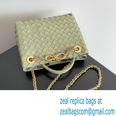 Bottega Veneta Small Andiamo Intrecciato leather top handle Bag TRAVERTINE With Chain 2024