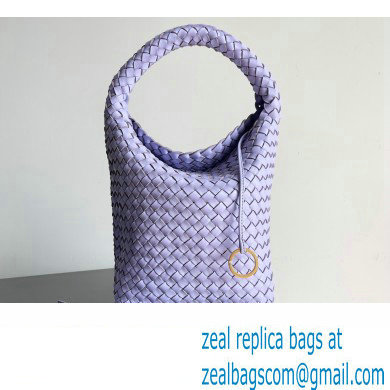 Bottega Veneta Small Cabat Bucket Small Intreccio leather bag Lilac 2024