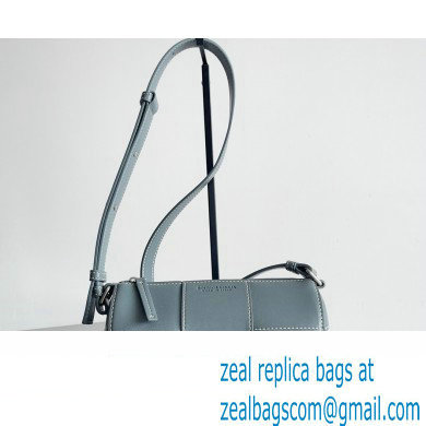 Bottega Veneta Small Canette Intreccio leather cross-body Bag Gray Blue